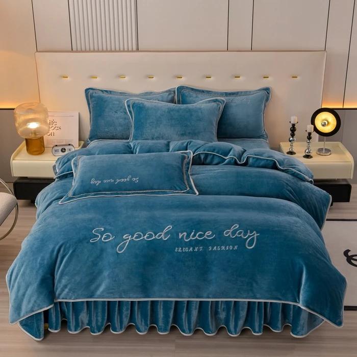 new AB model simple solid color milk fleece four-piece set winter fleece thickened warm four-piece set 1.8m bed skirt 4pcs бежевий
new AB model simple solid color milk fleece four-piece set winter fleece thickened warm four-piece set 1.8m bed skirt 4pcs бежевий