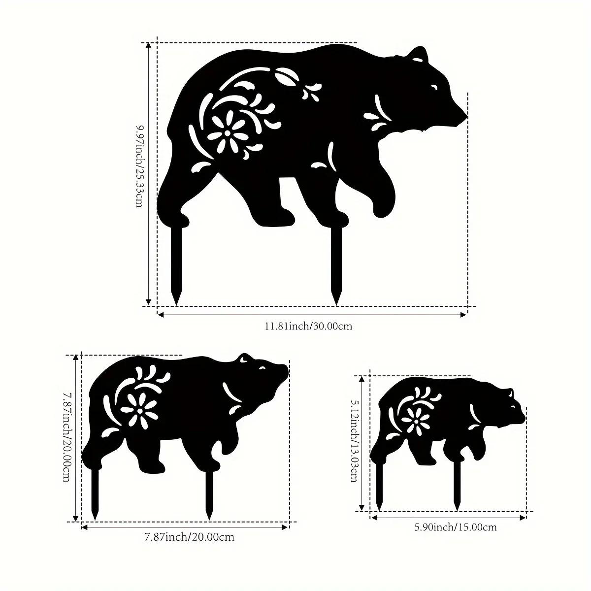Очаровательный декор из 3 металлических медведей - уличная статуэтка и кол. Очаровательный колышек в виде медведя для двора с силуэтом медведя. чёрный
Очаровательный декор из 3 металлических медведей - уличная статуэтка и кол. Очаровательный колышек в виде медведя для двора с силуэтом медведя. чёрный