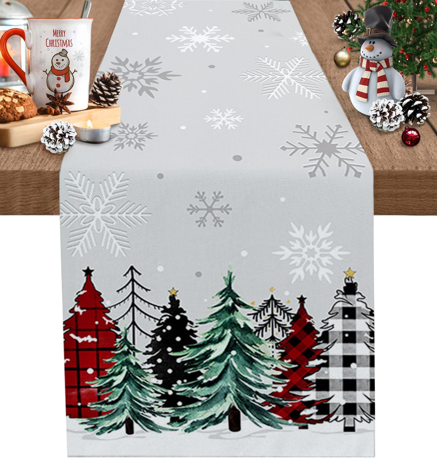 Christmas Tree Snowflake Buffalo Plaid Linen Table Runner Winter Xmas Party Decor Dresser Scarf Kitchen Dining Table Home Decor 150x33cm 59x13inch
Christmas Tree Snowflake Buffalo Plaid Linen Table Runner Winter Xmas Party Decor Dresser Scarf Kitchen Dining Table Home Decor 150x33cm 59x13inch