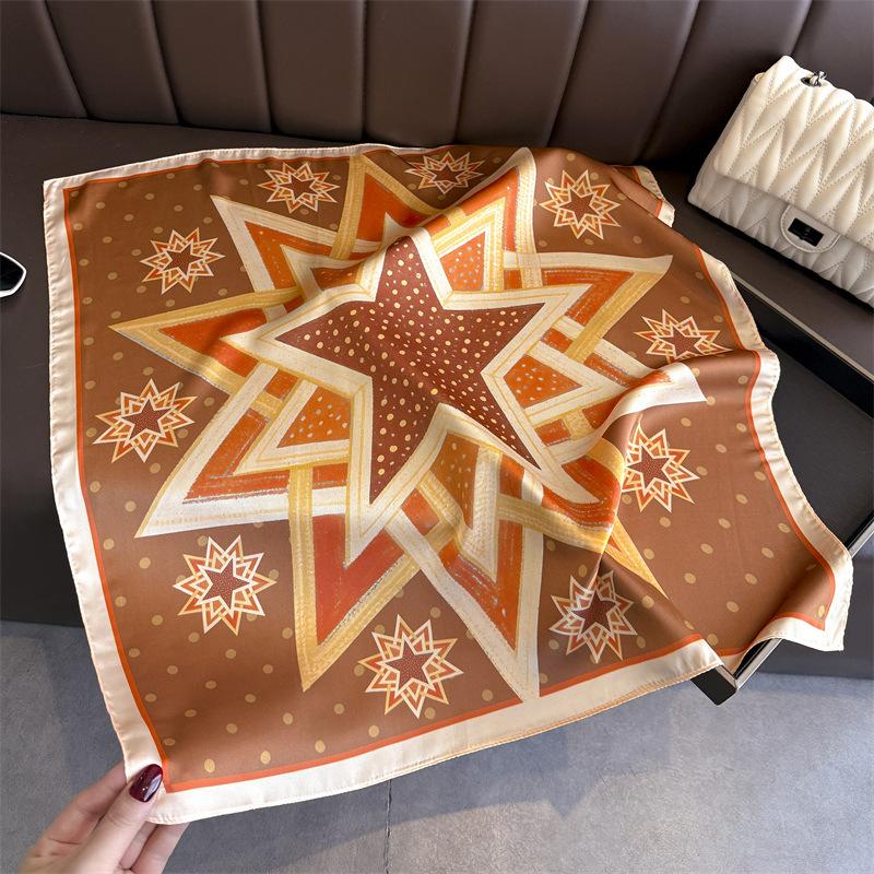 Boho Geometric Star Print Square Scarf Soft Satin Silk Bandana for Women Beach Vacation Hair Headband Bag Wrist Wrap Accessory 70X70CM
Boho Geometric Star Print Square Scarf Soft Satin Silk Bandana for Women Beach Vacation Hair Headband Bag Wrist Wrap Accessory 70X70CM