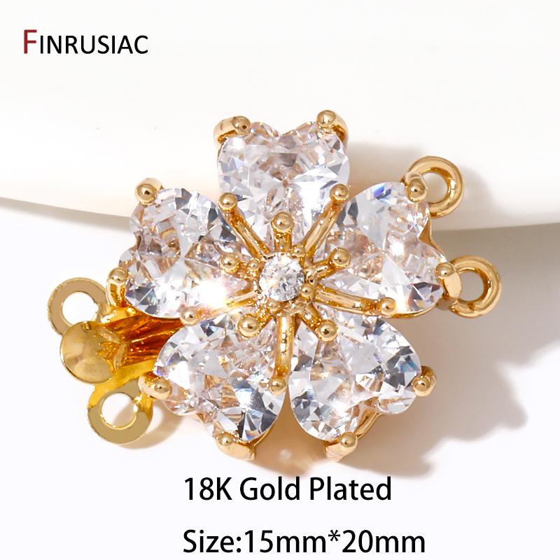 18K Gold Plated Brass With Zircon 2-Layered Clasps Connector for DIY Earring Necklace Bracelet Jewelry Making Accessories 2 pieces
18K Gold Plated Brass With Zircon 2-Layered Clasps Connector for DIY Earring Necklace Bracelet Jewelry Making Accessories 2 pieces