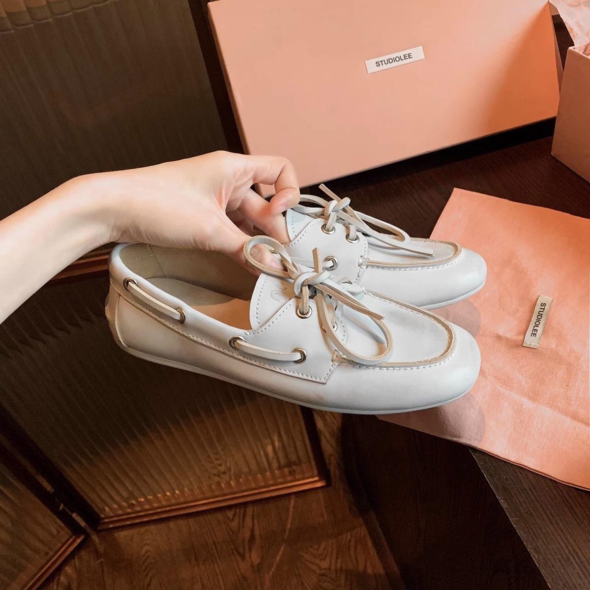 Sheepskin~ Old dirty lace-up loafer single shoes women s retro one-pedal small leather shoes 35
Sheepskin~ Old dirty lace-up loafer single shoes women s retro one-pedal small leather shoes 35