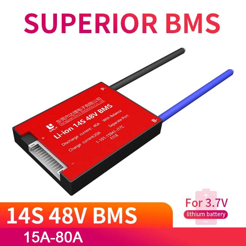 14S 48V 15A-80A 18650 Плата защиты аккумулятора Общий порт BMS со сбалансированным балансом
14S 48V 15A-80A 18650 Плата защиты аккумулятора Общий порт BMS со сбалансированным балансом