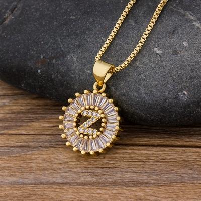 Nidin Hot Sale Women Girls Initial Letter Necklace 26 Letters Charm Family Name Pendant Top Quality Copper Zircon Jewelry Gift
Nidin Hot Sale Women Girls Initial Letter Necklace 26 Letters Charm Family Name Pendant Top Quality Copper Zircon Jewelry Gift