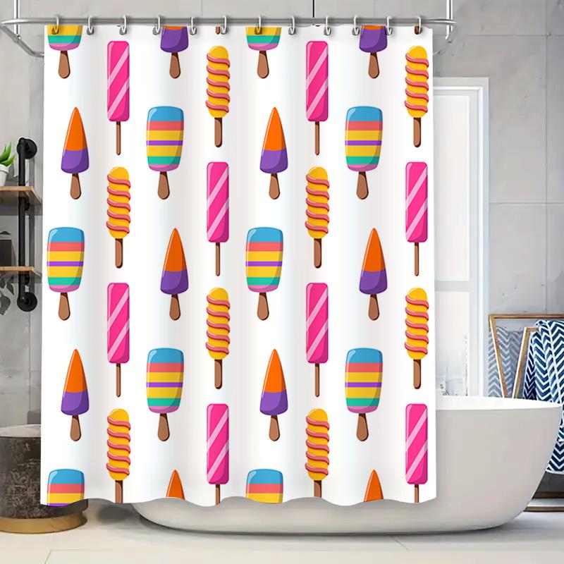 Polyester Waterproof Shower Curtain Featuring Colorful Popsicles Design For Bathroom Decor Size 72X84 Inches (Lxw) W60H190(CM)-1 Pcs
Polyester Waterproof Shower Curtain Featuring Colorful Popsicles Design For Bathroom Decor Size 72X84 Inches (Lxw) W60H190(CM)-1 Pcs