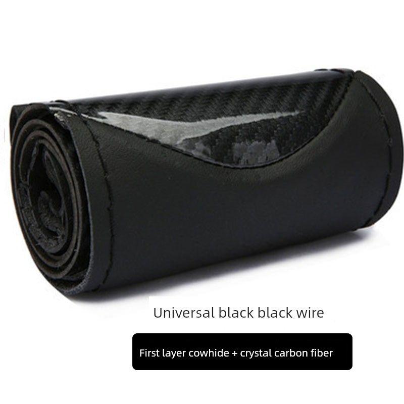 Crystal Carbon Fiber Car Steering Wheel Cover, Genuine Leather Hand-Stitched Non-Slip Cowhide Suede Universal Sports Style Ultra-Thin Handle Cover First Layer Cowhide Black
Crystal Carbon Fiber Car Steering Wheel Cover, Genuine Leather Hand-Stitched Non-Slip Cowhide Suede Universal Sports Style Ultra-Thin Handle Cover First Layer Cowhide Black