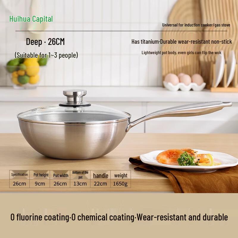 HUIHUADU Titanium Alloy Non-stick Wok
HUIHUADU Titanium Alloy Non-stick Wok