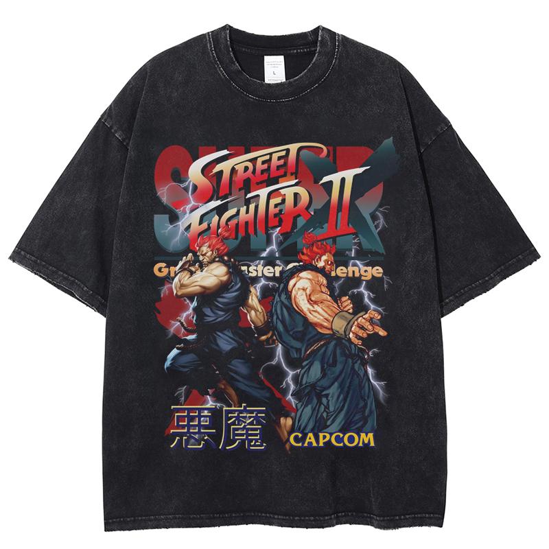 Мужская винтажная потертая футболка Akuma Street Fighter Game с коротким рукавом и круглым вырезом Harajuku футболка в стиле хип-хоп уличная одежда топы унисекс
Мужская винтажная потертая футболка Akuma Street Fighter Game с коротким рукавом и круглым вырезом Harajuku футболка в стиле хип-хоп уличная одежда топы унисекс
