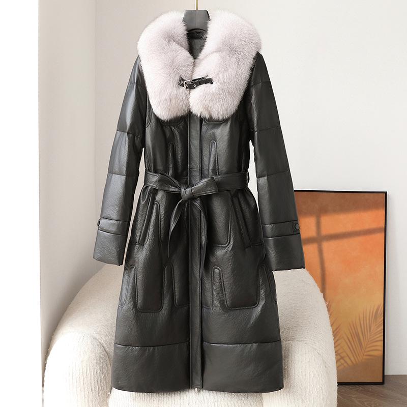 2024 A/W Women s Long Genuine Leather Down Coat with Fox Fur Collar - Thickened Sheepskin for Middle-Aged & Elderly 3XL
2024 A/W Women s Long Genuine Leather Down Coat with Fox Fur Collar - Thickened Sheepskin for Middle-Aged & Elderly 3XL