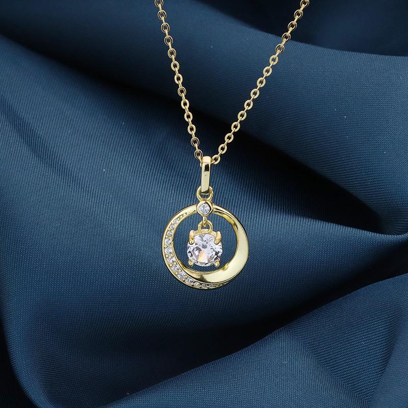 Sterling Silver Circle Diamond Necklace - Women s Fashion Moon Clavicle Chain, Qixi Gift. 925 Silver
Sterling Silver Circle Diamond Necklace - Women s Fashion Moon Clavicle Chain, Qixi Gift. 925 Silver