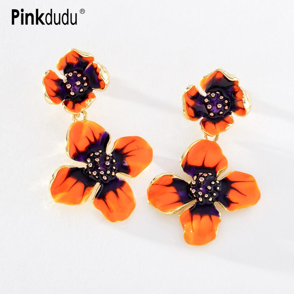 Pinkdudu, новые весенние серьги с цветами, преувеличенные элегантные серьги с капающим маслом для девочек, серьги-капли с цветком персика для женщин, подарки PD1137
Pinkdudu, новые весенние серьги с цветами, преувеличенные элегантные серьги с капающим маслом для девочек, серьги-капли с цветком персика для женщин, подарки PD1137