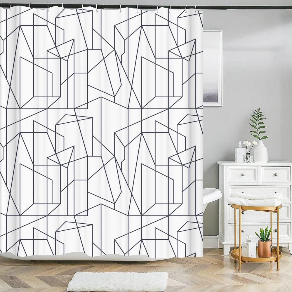 3D Printing Line Art Pattern Waterproof Bathroom Shower Curtains Black And White Home Decoration Wall Screen Bath Curtains W60H190(CM)-1 Pcs
3D Printing Line Art Pattern Waterproof Bathroom Shower Curtains Black And White Home Decoration Wall Screen Bath Curtains W60H190(CM)-1 Pcs