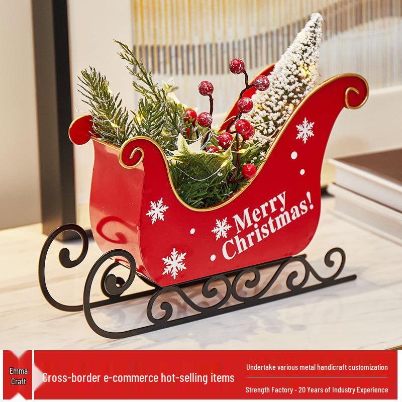 New Mini Christmas Sleigh Ornament with Lights - Wrought Iron Desktop Decoration Picture Color
New Mini Christmas Sleigh Ornament with Lights - Wrought Iron Desktop Decoration Picture Color