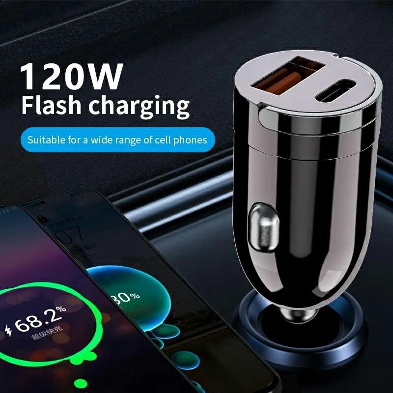 G20 12-24V 120W USB+Type-C Phone Fast Charging Adapter Car Charger with Type-C to 8Pin Cable
G20 12-24V 120W USB+Type-C Phone Fast Charging Adapter Car Charger with Type-C to 8Pin Cable