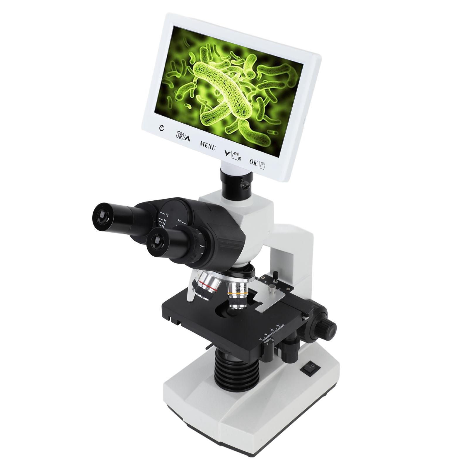 Тринокулярный микроскоп с экраном 7 дюймов и увеличением от 40X до 1600X. Биологический микроскоп с
Тринокулярный микроскоп с экраном 7 дюймов и увеличением от 40X до 1600X. Биологический микроскоп с