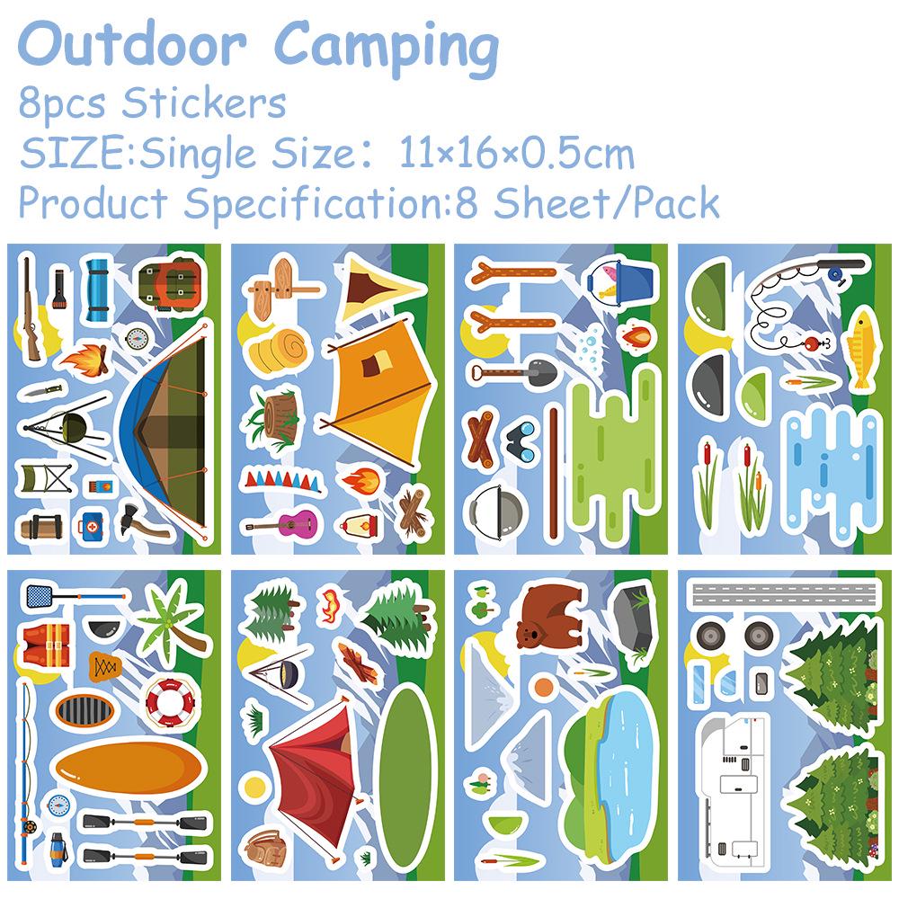 8-Sheet Outdoor Camping Face-Changing Collage Stickers for Laptops & Phones 8 Sheets
8-Sheet Outdoor Camping Face-Changing Collage Stickers for Laptops & Phones 8 Sheets