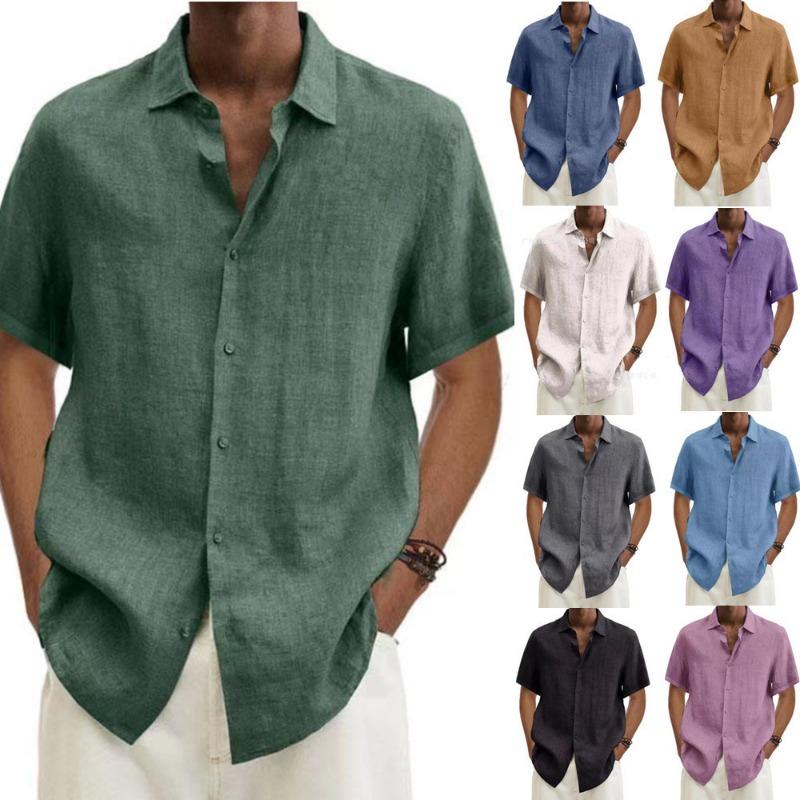 Popular summer V-neck button cotton and linen solid color men s trendy shirt men s shirt S білий
Popular summer V-neck button cotton and linen solid color men s trendy shirt men s shirt S білий