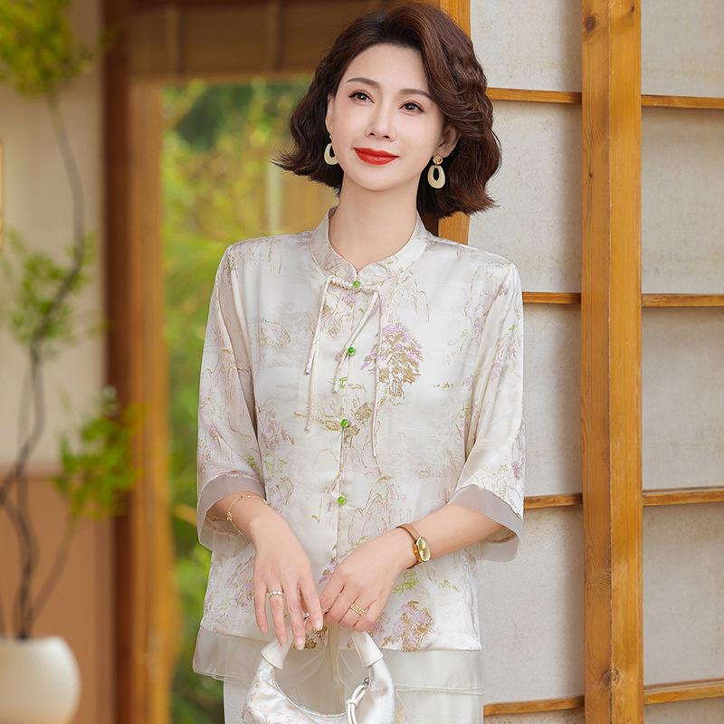 Mother s Summer Chiffon Top - Stylish, Thin, Middle-Aged Women s Shirt 4XL (130-145 jin) білий
Mother s Summer Chiffon Top - Stylish, Thin, Middle-Aged Women s Shirt 4XL (130-145 jin) білий