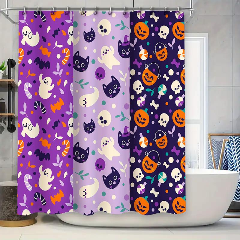 Purple Halloween Shower Curtains With Ghosts Cats Print, 3D Waterproof Fabric, Home Decor For Bathroom Set Of Four Panels (59X70 W60H190(CM)-1 Pcs
Purple Halloween Shower Curtains With Ghosts Cats Print, 3D Waterproof Fabric, Home Decor For Bathroom Set Of Four Panels (59X70 W60H190(CM)-1 Pcs
