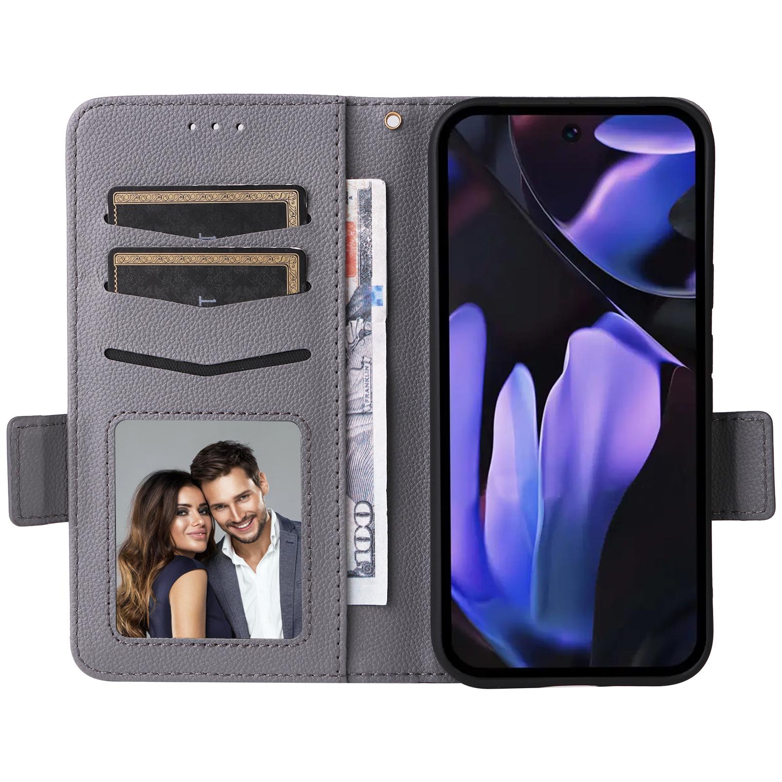 For Google Pixel 9a Case with Wrist Strap Litchi Texture PU Leather Wallet Phone Cover Grey
For Google Pixel 9a Case with Wrist Strap Litchi Texture PU Leather Wallet Phone Cover Grey