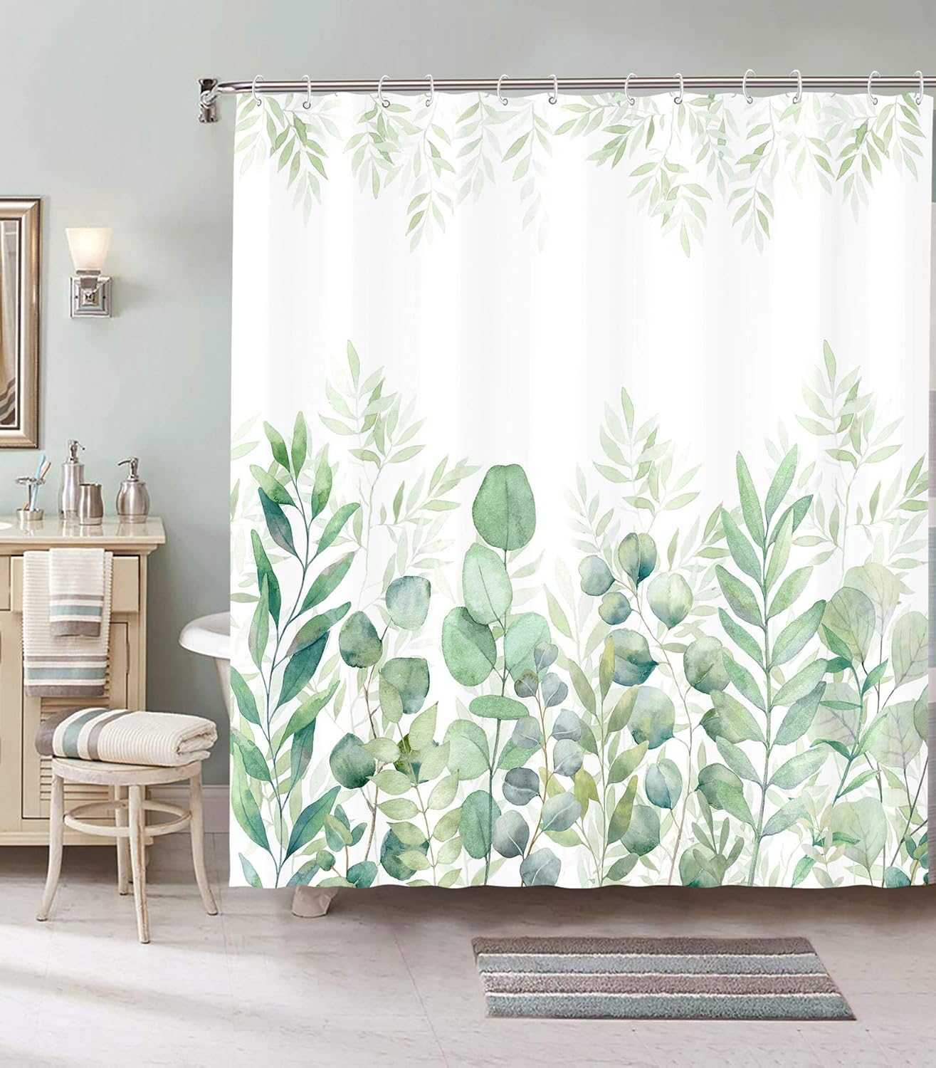 Amm Green Eucalyptus Shower Curtain Watercolor Plant Leaves Shower Curtains For Bathroom Waterproof Fabric Botanical Leaf Bath C W60H190(CM)-1 Pcs
Amm Green Eucalyptus Shower Curtain Watercolor Plant Leaves Shower Curtains For Bathroom Waterproof Fabric Botanical Leaf Bath C W60H190(CM)-1 Pcs