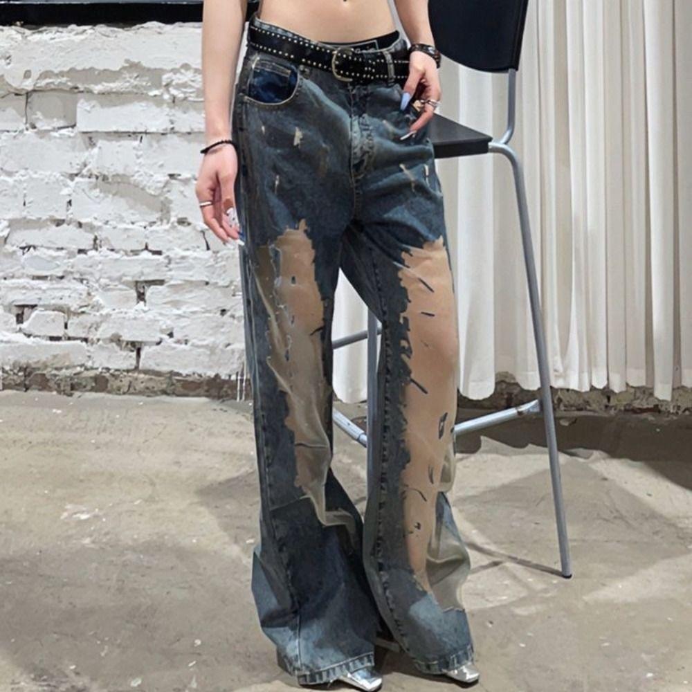 High Waist Casual Mesh Jeans Straight Wide Leg Denim Pants Fashion Baggy Pants Women XL синій
High Waist Casual Mesh Jeans Straight Wide Leg Denim Pants Fashion Baggy Pants Women XL синій