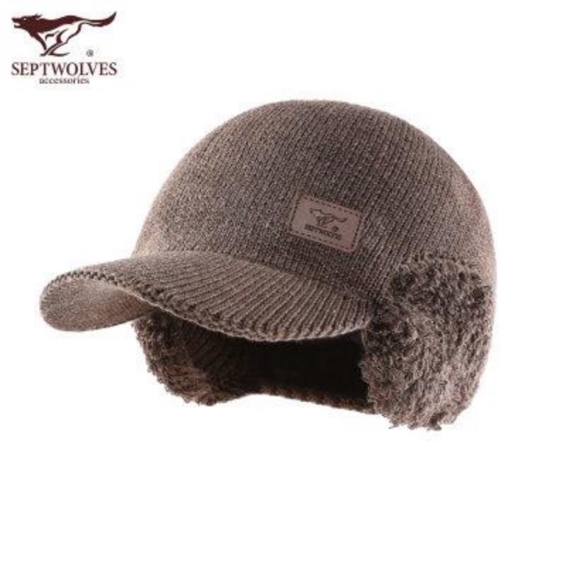 Мужская зимняя теплая вязаная шапка-ушанка Septwolves
Мужская зимняя теплая вязаная шапка-ушанка Septwolves