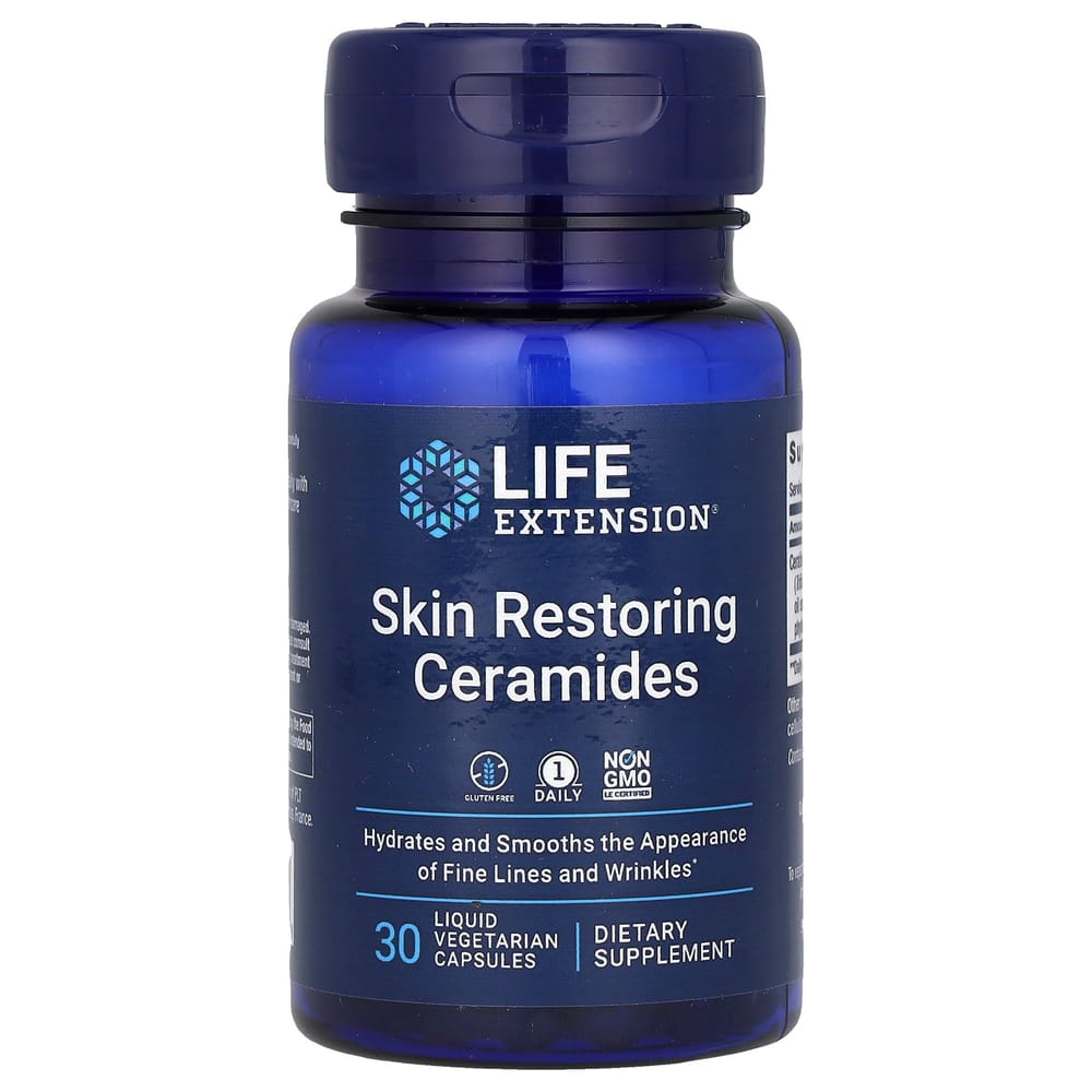 Life Extension Skin Restoring Ceramides Liquid Veggie Capsules 30 Count 30 pcs - 1 ea
Life Extension Skin Restoring Ceramides Liquid Veggie Capsules 30 Count 30 pcs - 1 ea