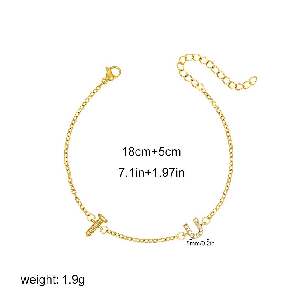 Exquisite Twist Nail U Shape Chain Bracelet for Women Girls 18K Gold Plated Minimalist Shiny Zircon Adjustable Bracelets Gifts
Exquisite Twist Nail U Shape Chain Bracelet for Women Girls 18K Gold Plated Minimalist Shiny Zircon Adjustable Bracelets Gifts