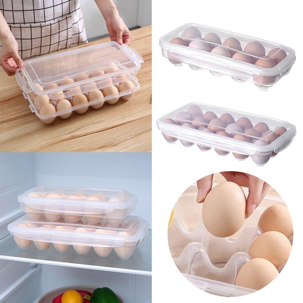 10/18 Grid Egg Tray with Lid Fridge Egg Organizer Portable Egg Storage Box Kitchen 10 Grids
10/18 Grid Egg Tray with Lid Fridge Egg Organizer Portable Egg Storage Box Kitchen 10 Grids