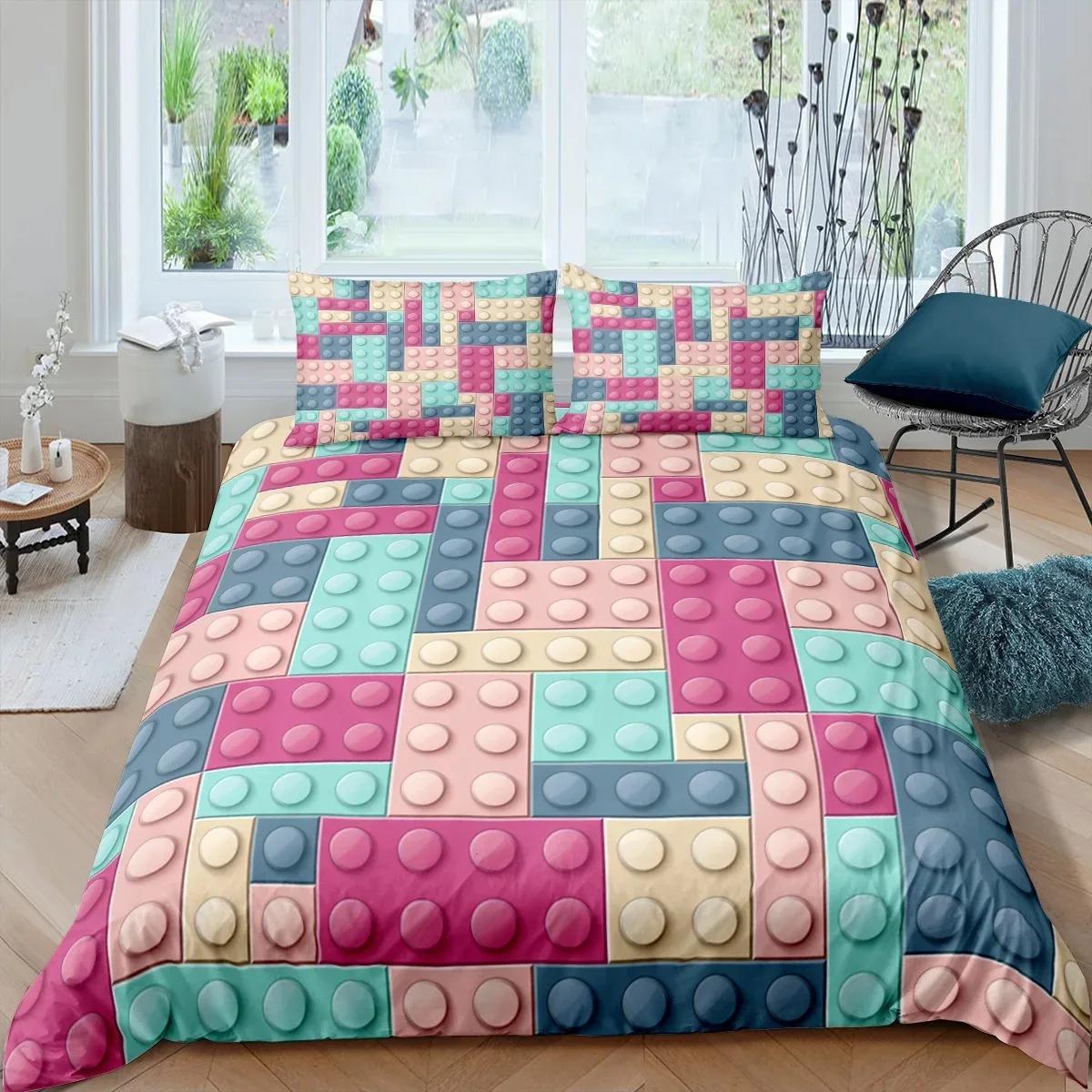 3D Building Block Puzzle Chess Comfortable Duvet Quilt Cover Pillowcase Bedding Set Children Bedroom Decoration Home Textile 70x133cm
3D Building Block Puzzle Chess Comfortable Duvet Quilt Cover Pillowcase Bedding Set Children Bedroom Decoration Home Textile 70x133cm