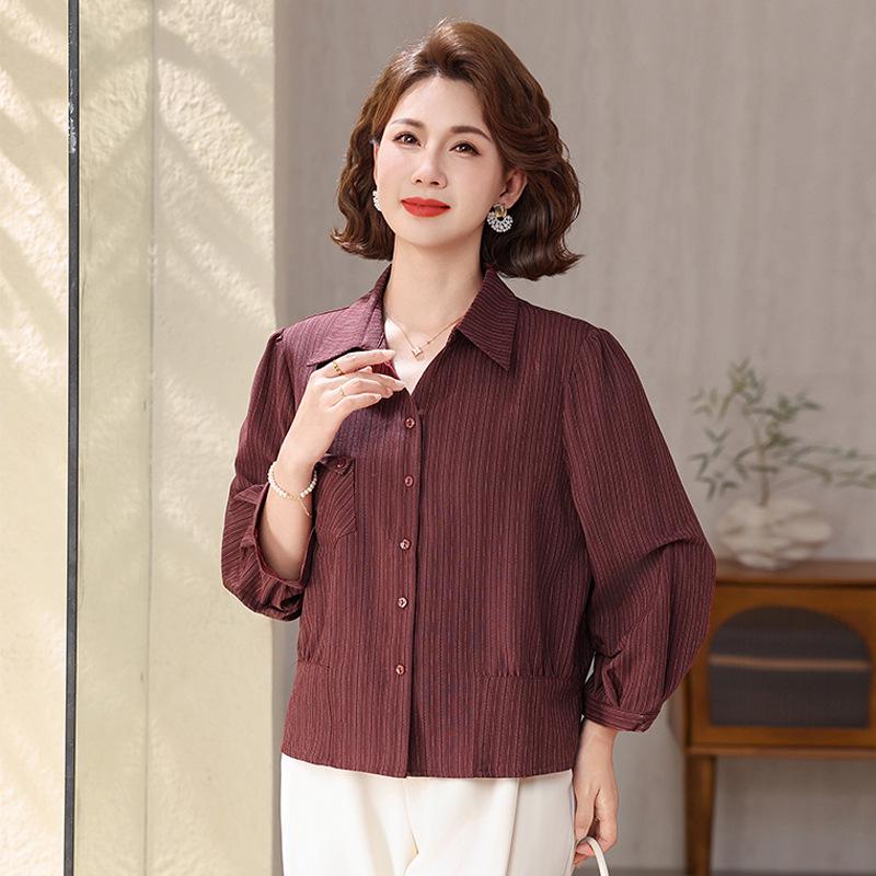2026 Summer Fashion: Casual Striped Slimming Long-Sleeve Shirt for Middle-Aged & Elderly Women 5XL (150-165 jin) червоний
2026 Summer Fashion: Casual Striped Slimming Long-Sleeve Shirt for Middle-Aged & Elderly Women 5XL (150-165 jin) червоний