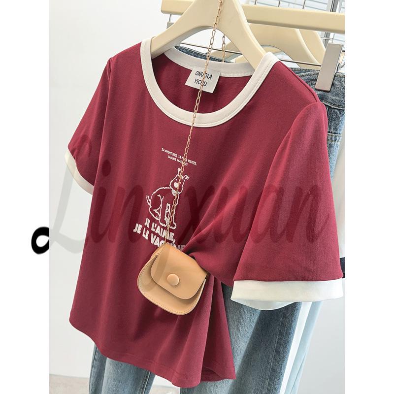 2026 Summer Plus Size Women s Korean Style Puppy Print Color Block Short Sleeve T-shirt 4XL малиновый
2026 Summer Plus Size Women s Korean Style Puppy Print Color Block Short Sleeve T-shirt 4XL малиновый