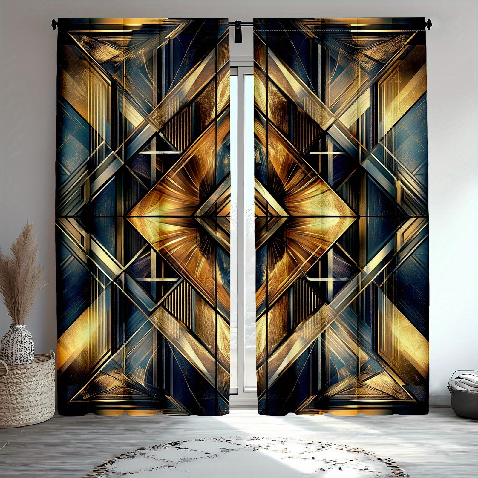 Set Of 2 Abstract Ginkgo Biloba Leaf Curtains Aesthetic Golden Black Blue Color Scheme Window Drapes Curtain Light Blocking Made Polyester W100*H70(CM)-Grommet top&1PCS
Set Of 2 Abstract Ginkgo Biloba Leaf Curtains Aesthetic Golden Black Blue Color Scheme Window Drapes Curtain Light Blocking Made Polyester W100*H70(CM)-Grommet top&1PCS