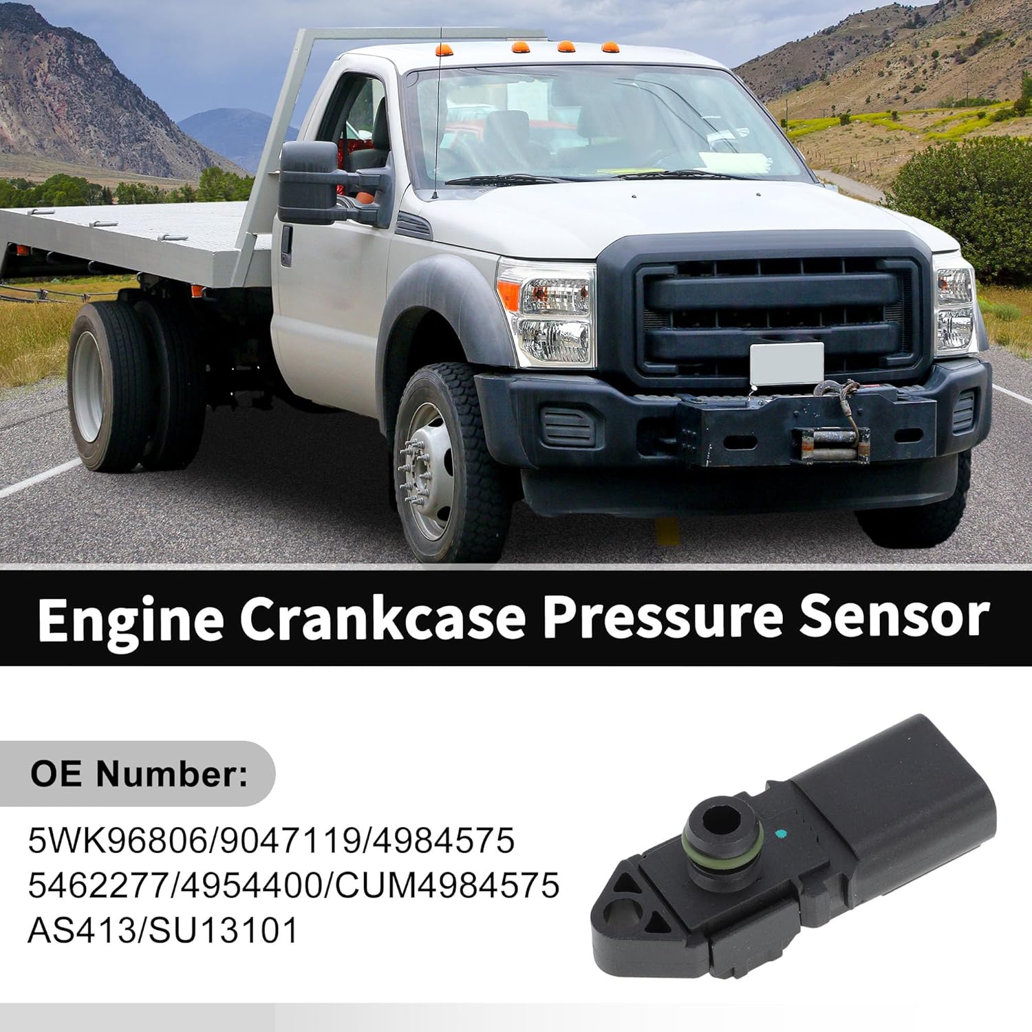 Engine Crankcase Pressure Sensor for Cummins ISB ISC 6.7L 8.9L for Ford F-650 F-750 2008-2015 No.4984575/5462277/CUM4984575/AS413/SU13101
Engine Crankcase Pressure Sensor for Cummins ISB ISC 6.7L 8.9L for Ford F-650 F-750 2008-2015 No.4984575/5462277/CUM4984575/AS413/SU13101