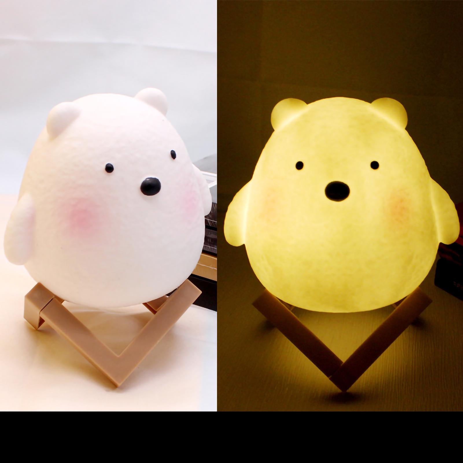 Night Light Silicone Cartoon LED Bedside Lamp Cute Animal Nightlight for Children BedroomBear
Night Light Silicone Cartoon LED Bedside Lamp Cute Animal Nightlight for Children BedroomBear