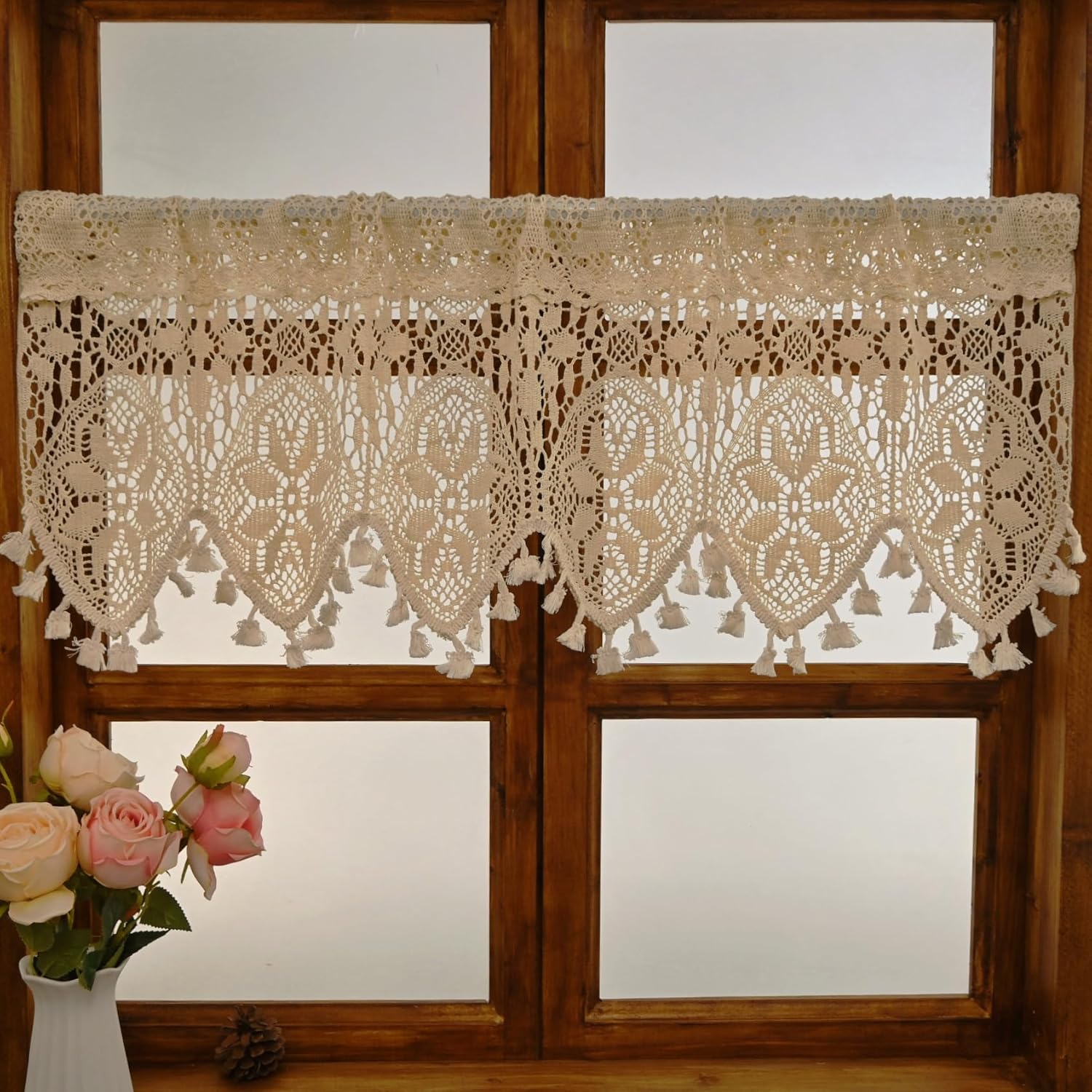 Деревенская crochet-шторка для кухни, столовой, макраме-занавеска для маленького окна, хлопковая короткая штора в стиле кантри с кисточкой для шкафа, дома 35 W x 15 L (Pack of 1) бежевый
Деревенская crochet-шторка для кухни, столовой, макраме-занавеска для маленького окна, хлопковая короткая штора в стиле кантри с кисточкой для шкафа, дома 35 W x 15 L (Pack of 1) бежевый