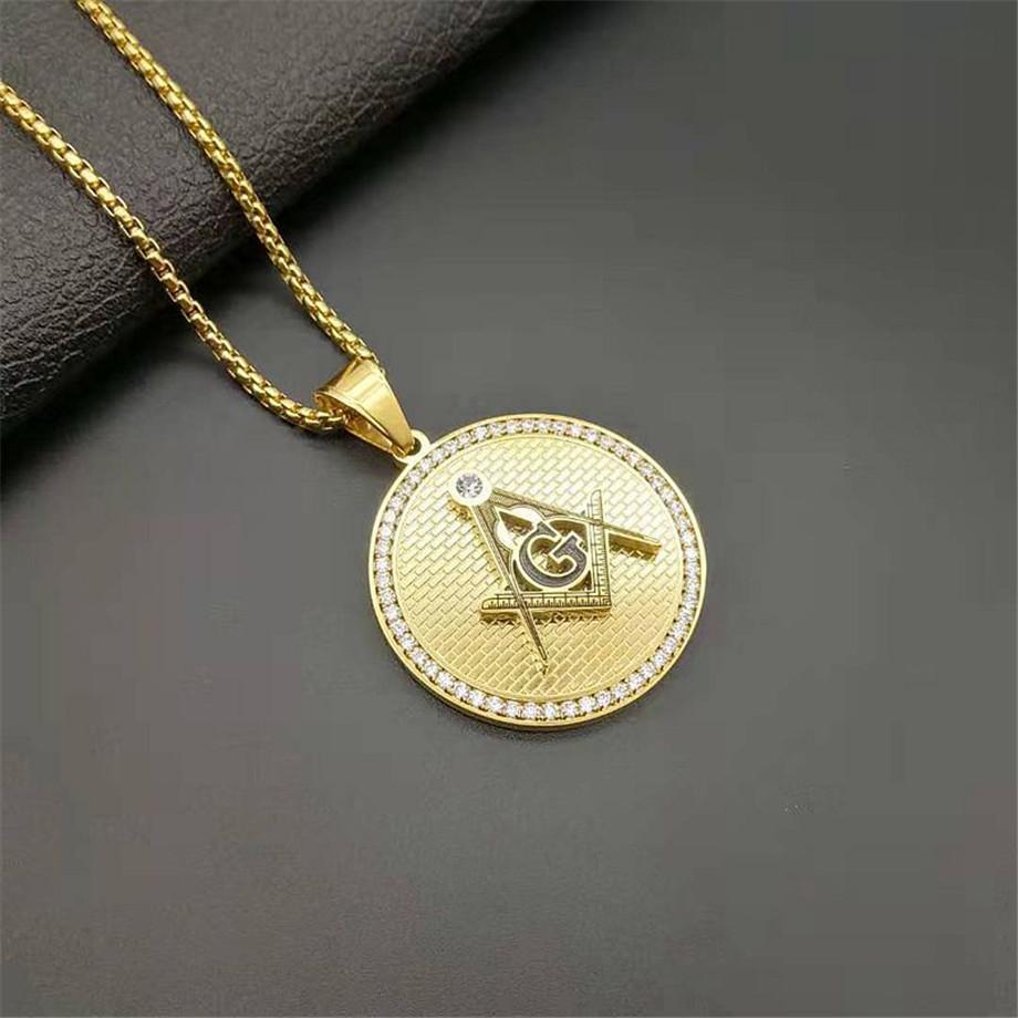 Hip Hop Stainless Steel Masonic Symbol Necklaces & Pendants for Women/Men Gold Color Free-mason Fashion Jewelry Dropshipping 60cm
Hip Hop Stainless Steel Masonic Symbol Necklaces & Pendants for Women/Men Gold Color Free-mason Fashion Jewelry Dropshipping 60cm