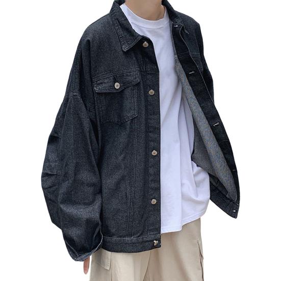 Мужское джинсовое пальто с лацканами, длинными рукавами, карманами с клапанами, однобортная куртка с XL чёрный
Мужское джинсовое пальто с лацканами, длинными рукавами, карманами с клапанами, однобортная куртка с XL чёрный