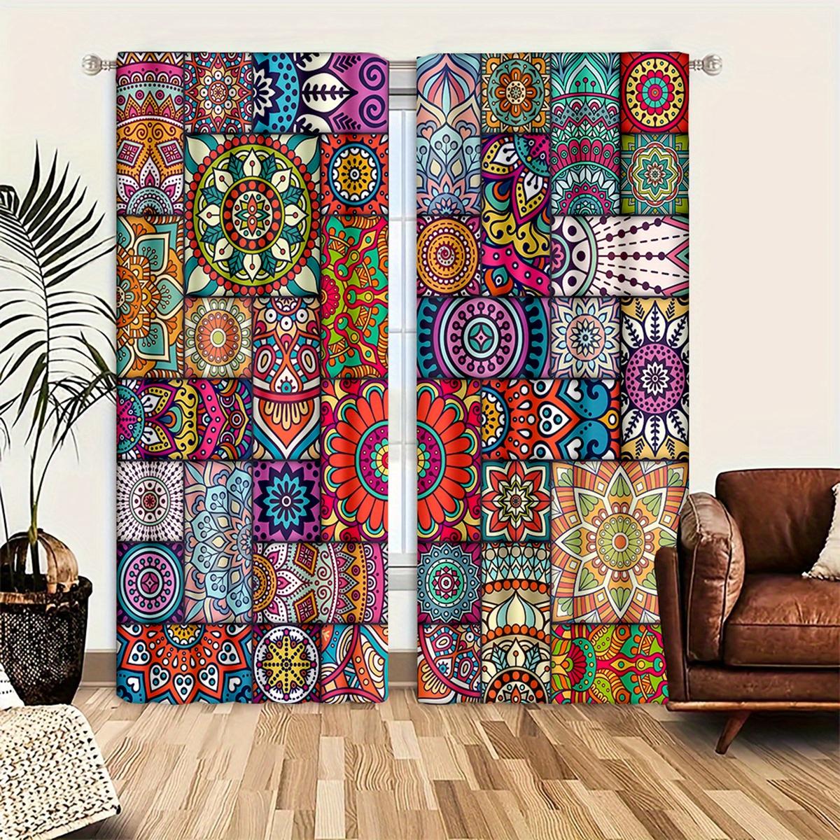 2PC Bohemian Mandala Print Curtains - 2D Flat Woven Drapes for Cozy Bedroom & Stylish Office Decor 53cmX116cmX2pcs&Rod Pocket
2PC Bohemian Mandala Print Curtains - 2D Flat Woven Drapes for Cozy Bedroom & Stylish Office Decor 53cmX116cmX2pcs&Rod Pocket