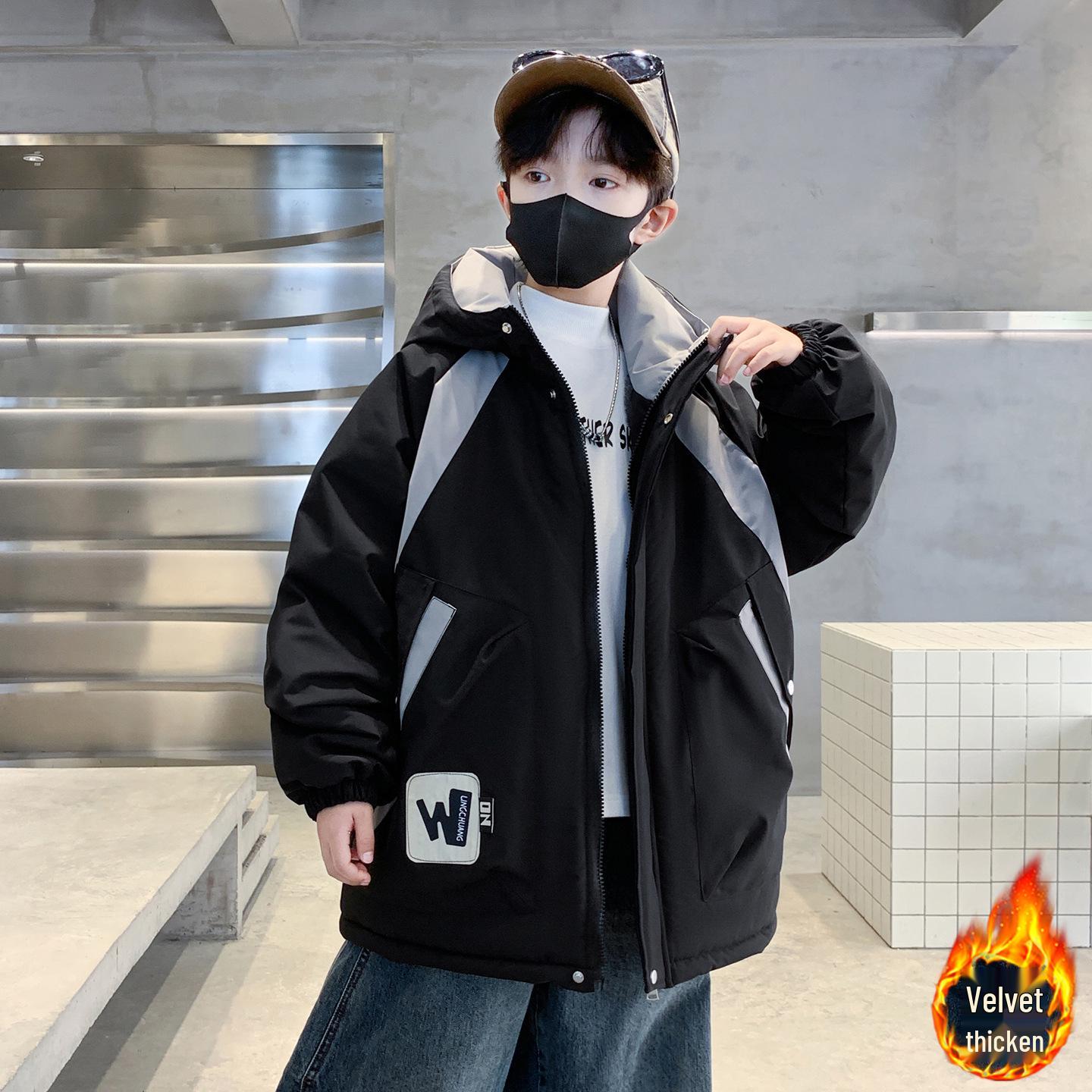 Boys 2025 Winter Fleece-lined Parka Trendy Windbreaker Coat 160 cm чорний
Boys 2025 Winter Fleece-lined Parka Trendy Windbreaker Coat 160 cm чорний