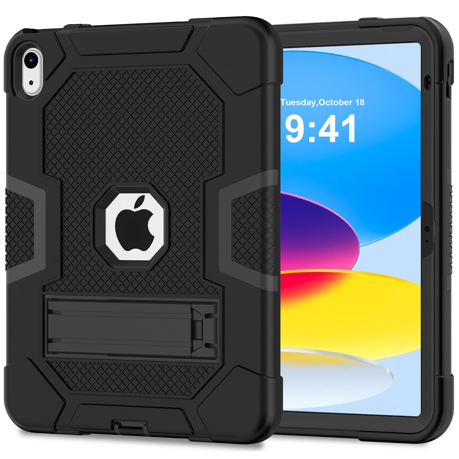 Robot B3 Series for iPad (2025)/10.9 (2022) Contrast Color PC+Silicone Tablet Case Drop-Proof Kickstand Protective Cover Black/Black
Robot B3 Series for iPad (2025)/10.9 (2022) Contrast Color PC+Silicone Tablet Case Drop-Proof Kickstand Protective Cover Black/Black