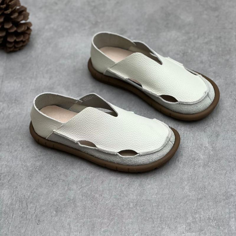 Сандалии из натуральной кожи, летние туфли в стиле ретро с круглым носком на плоской подошве, женские сандалии из коровьей кожи с выемками 40 белый
Сандалии из натуральной кожи, летние туфли в стиле ретро с круглым носком на плоской подошве, женские сандалии из коровьей кожи с выемками 40 белый