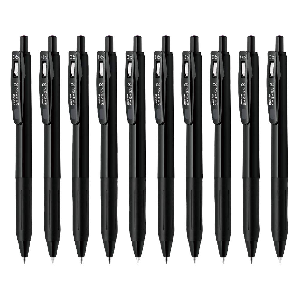 Zebra Sarasa R Gel Ballpoint Black 10 Pen, 0.5mm, Barrel, Black, Pens, B-JJ29-R1-BK1
Zebra Sarasa R Gel Ballpoint Black 10 Pen, 0.5mm, Barrel, Black, Pens, B-JJ29-R1-BK1
