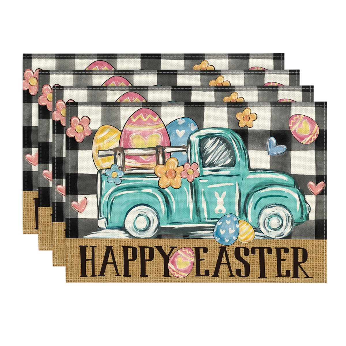 Buffalo Plaid Carrot Egg Truck Daisy Happy Easter Placemats Set of 4, 12x18 Inch Seasonal Table Mats for Party Kitchen Dining Decoration 12 x 18 , Rectangular 4 Pcs
Buffalo Plaid Carrot Egg Truck Daisy Happy Easter Placemats Set of 4, 12x18 Inch Seasonal Table Mats for Party Kitchen Dining Decoration 12 x 18 , Rectangular 4 Pcs