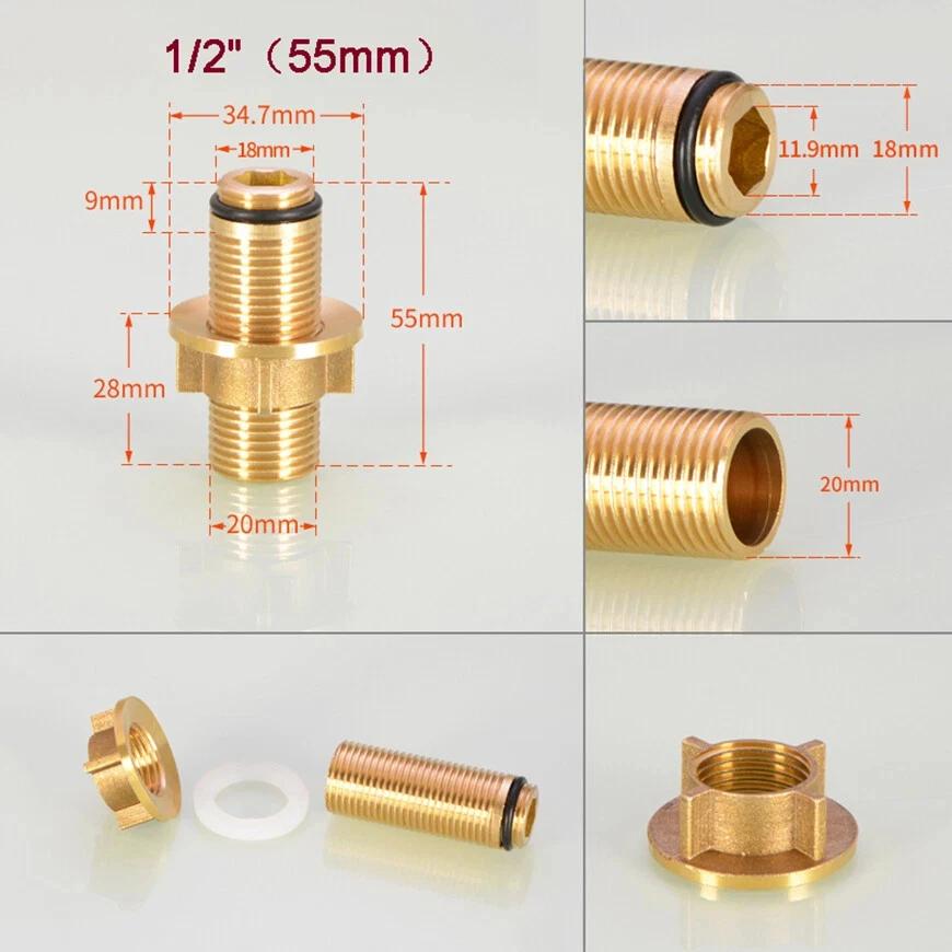 1/2 x55/80/100mm BSP Brass Straight Tap Faucet Fixing Extension Fitting Brass Kitchen Basin Tool High Feet 1/2 Nut Accessories 1pcs
1/2 x55/80/100mm BSP Brass Straight Tap Faucet Fixing Extension Fitting Brass Kitchen Basin Tool High Feet 1/2 Nut Accessories 1pcs