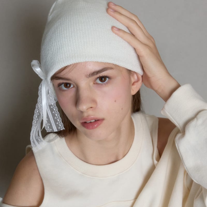 pink PINEAPPLE ribbon EYELET KNIT BEANIE_white white_FREE
pink PINEAPPLE ribbon EYELET KNIT BEANIE_white white_FREE