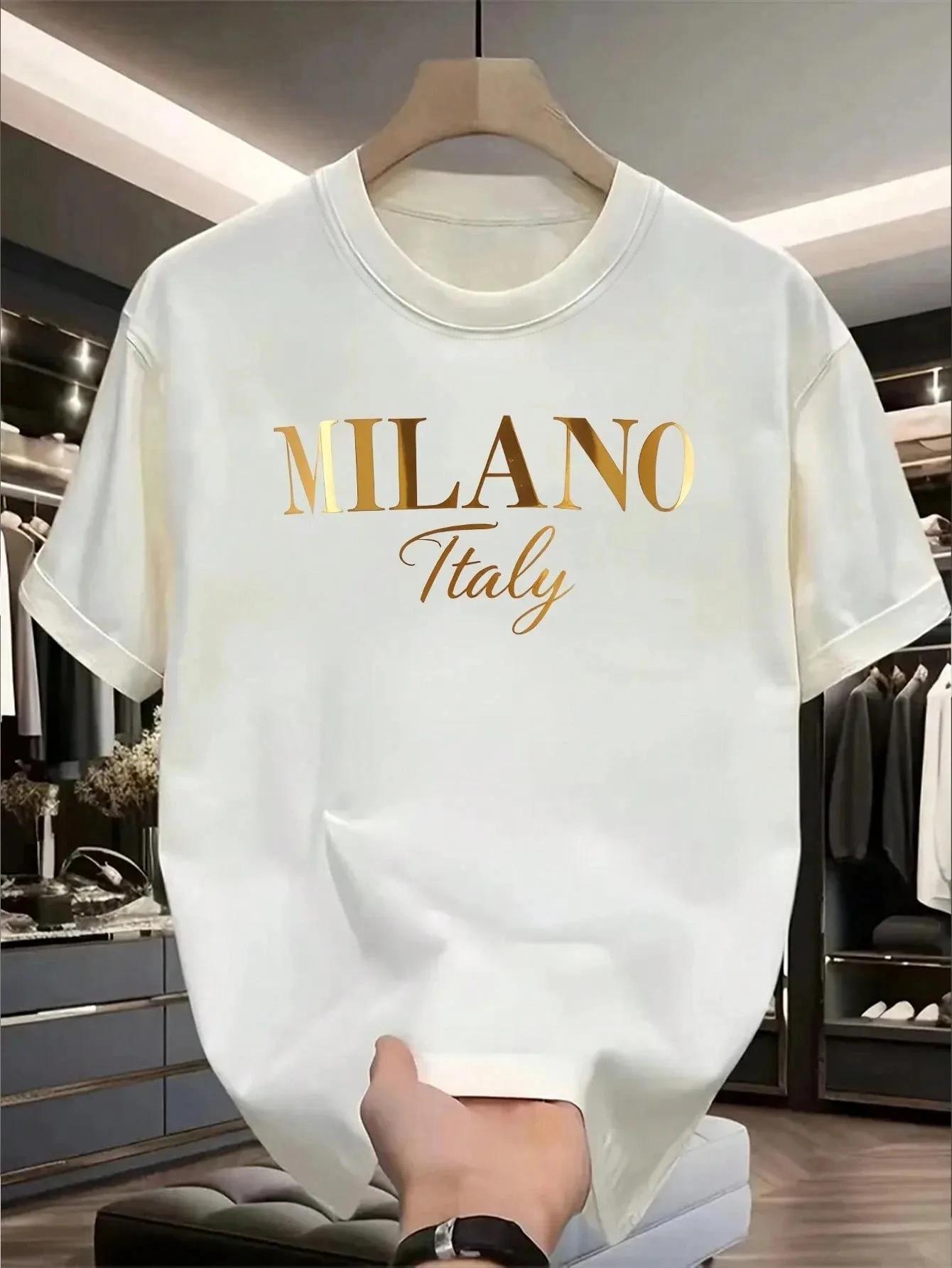 Summer Elegant Modern Luxury Eyecatching Gold Letter Italian Style Tshirt Unisex 100 Cotton Loose Short Sleeve 4XL
Summer Elegant Modern Luxury Eyecatching Gold Letter Italian Style Tshirt Unisex 100 Cotton Loose Short Sleeve 4XL