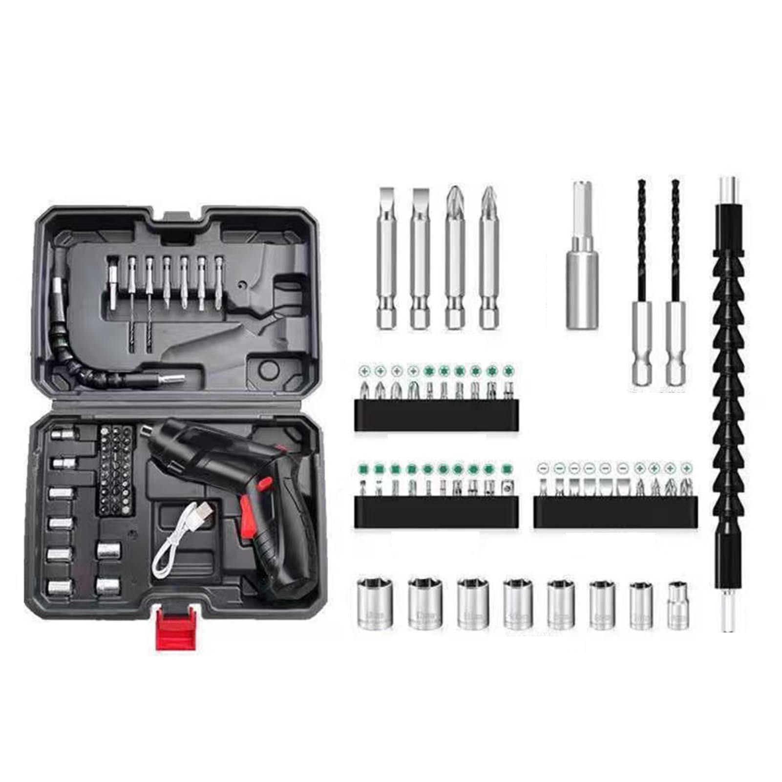 Electric Screwdriver Kit Lightweight Rechargeable Screwdriver with Long and Short Bits for Home
Electric Screwdriver Kit Lightweight Rechargeable Screwdriver with Long and Short Bits for Home