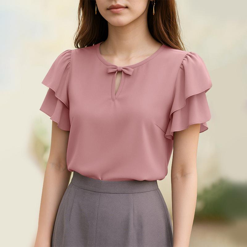 ZANZEA Женская повседневная блузка с круглым вырезом, однотонная, с рукавами-рюшами, свободного кроя S камео розовый
ZANZEA Женская повседневная блузка с круглым вырезом, однотонная, с рукавами-рюшами, свободного кроя S камео розовый